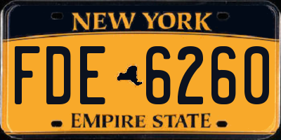 NY license plate FDE6260