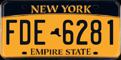 NY license plate FDE6281
