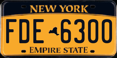 NY license plate FDE6300