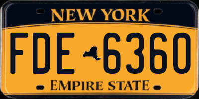 NY license plate FDE6360