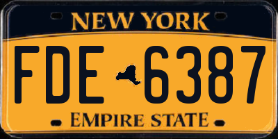 NY license plate FDE6387