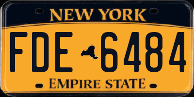 NY license plate FDE6484
