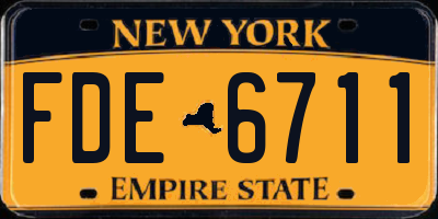 NY license plate FDE6711