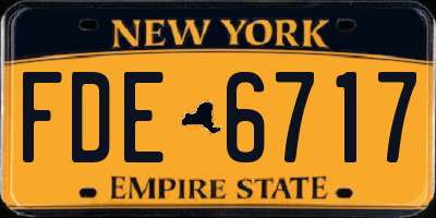 NY license plate FDE6717