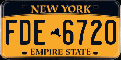 NY license plate FDE6720