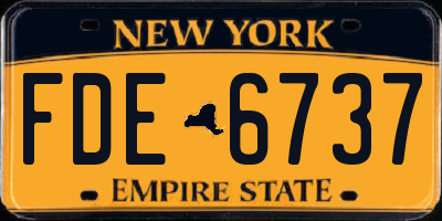 NY license plate FDE6737