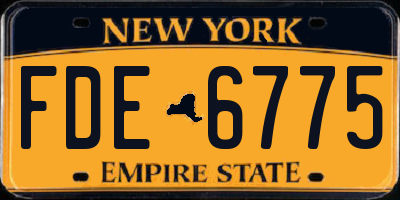 NY license plate FDE6775