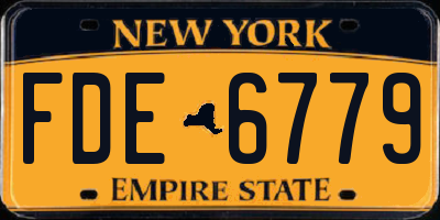 NY license plate FDE6779