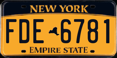 NY license plate FDE6781