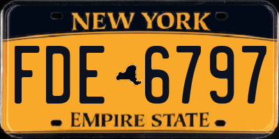 NY license plate FDE6797