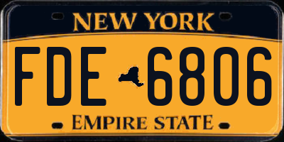 NY license plate FDE6806
