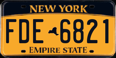 NY license plate FDE6821