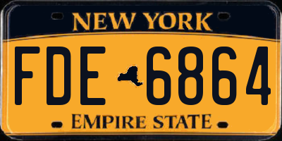 NY license plate FDE6864