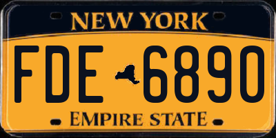 NY license plate FDE6890