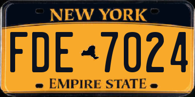 NY license plate FDE7024