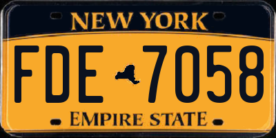 NY license plate FDE7058