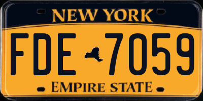 NY license plate FDE7059