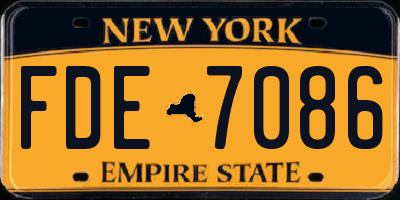 NY license plate FDE7086