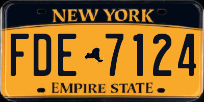 NY license plate FDE7124