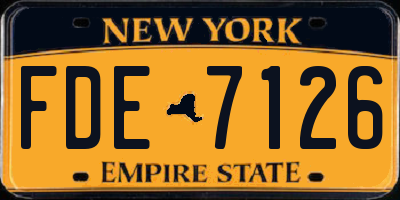 NY license plate FDE7126