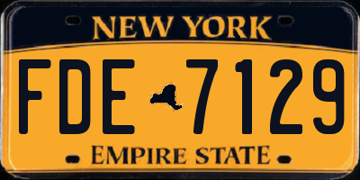 NY license plate FDE7129
