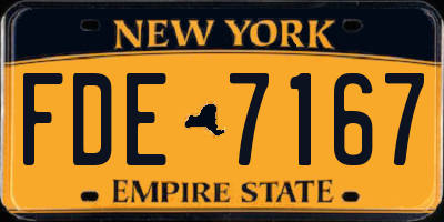 NY license plate FDE7167