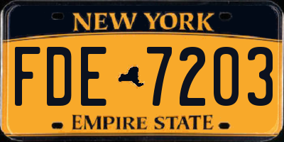 NY license plate FDE7203