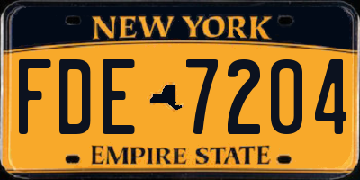 NY license plate FDE7204