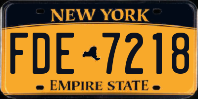 NY license plate FDE7218