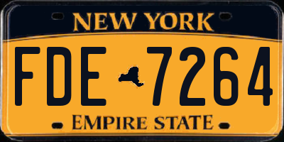 NY license plate FDE7264