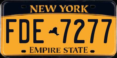 NY license plate FDE7277