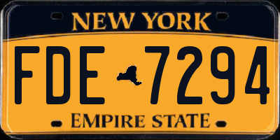 NY license plate FDE7294
