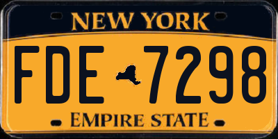 NY license plate FDE7298
