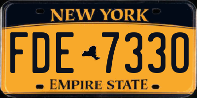 NY license plate FDE7330