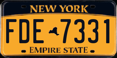 NY license plate FDE7331