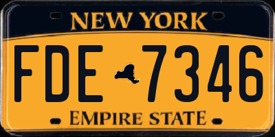 NY license plate FDE7346