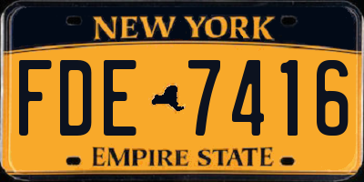 NY license plate FDE7416