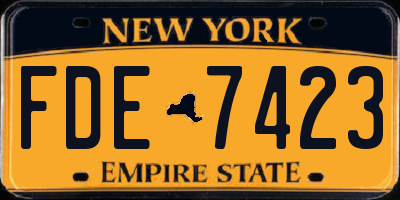 NY license plate FDE7423