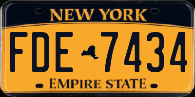 NY license plate FDE7434