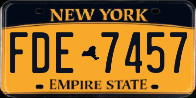 NY license plate FDE7457