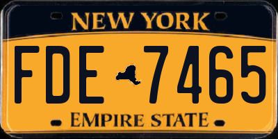 NY license plate FDE7465