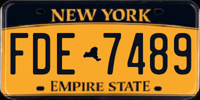 NY license plate FDE7489