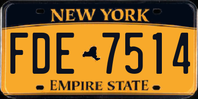NY license plate FDE7514