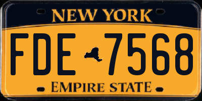 NY license plate FDE7568