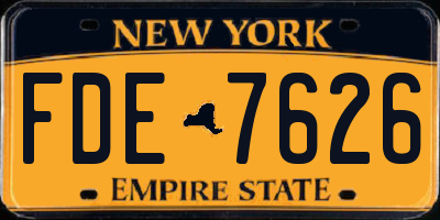 NY license plate FDE7626