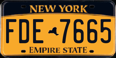 NY license plate FDE7665