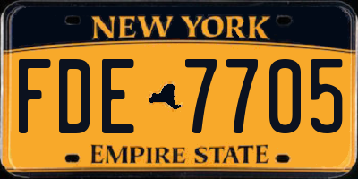 NY license plate FDE7705