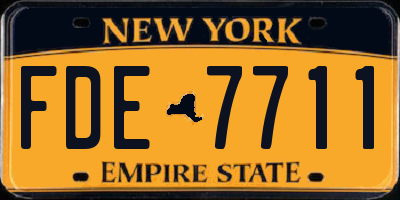 NY license plate FDE7711