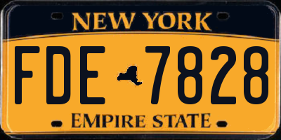 NY license plate FDE7828
