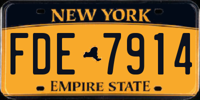 NY license plate FDE7914